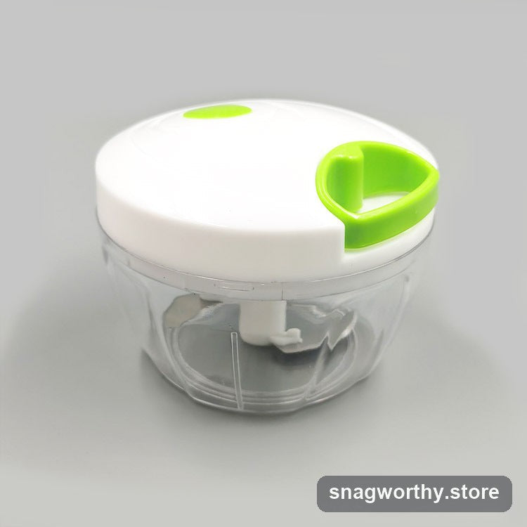 Pull-cord chopper in use with garlic | Snagworthy.store