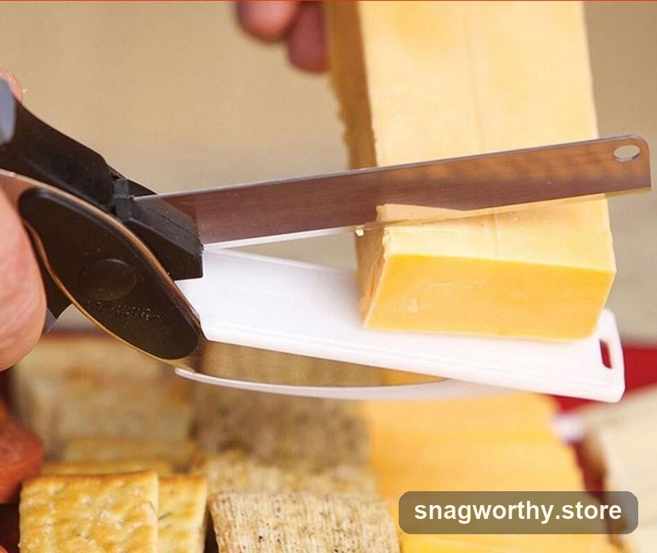 Kitchen shears cutting vegetables | Snagworthy.store