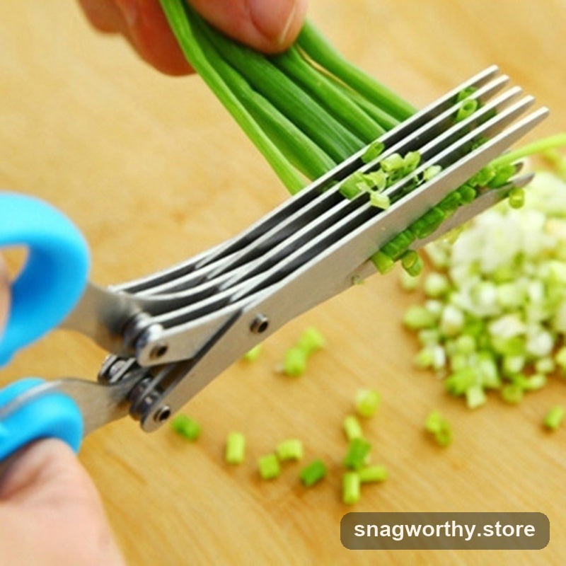 Herb scissors blade close-up | Snagworthy.store