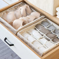 Fabric grid sock and underwear drawer organizer
