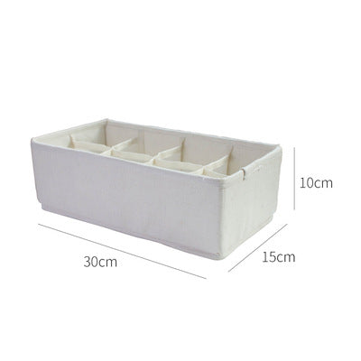 Folding fabric drawer organizer grid filled with underwear