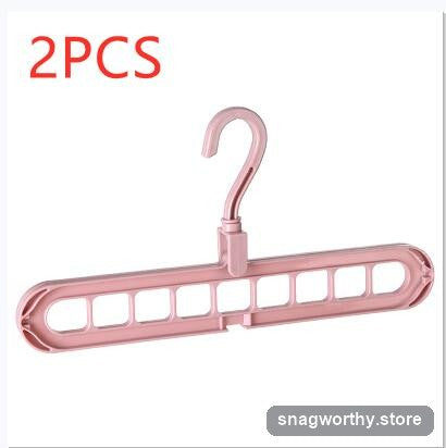 Closet with hanger connectors saving rail space | Snagworthy.store