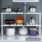 Expandable under-sink cabinet organizer | Snagworthy.store