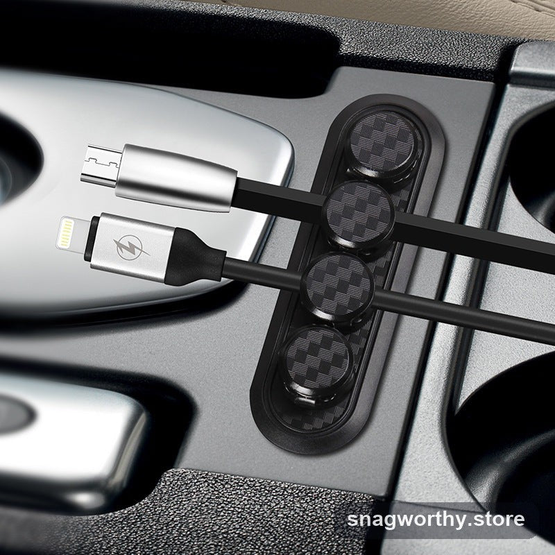 Magnetic cable clip organizer set holding cables | Snagworthy.store