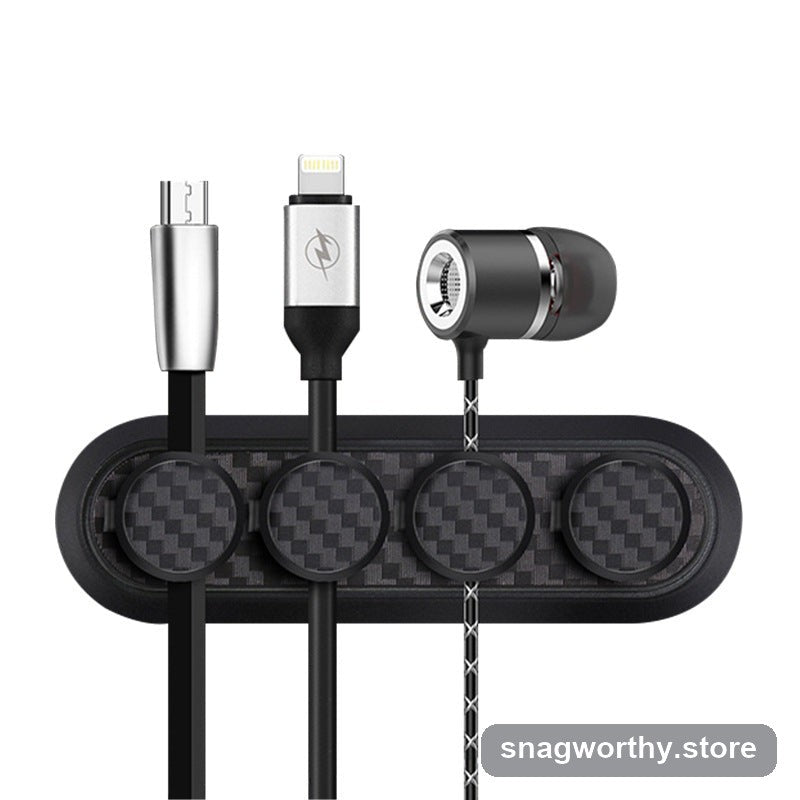 Cable clip mounted on desk edge | Snagworthy.store
