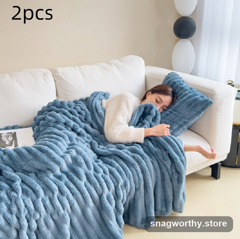 Velvet throw blanket draped on sofa | Snagworthy.store