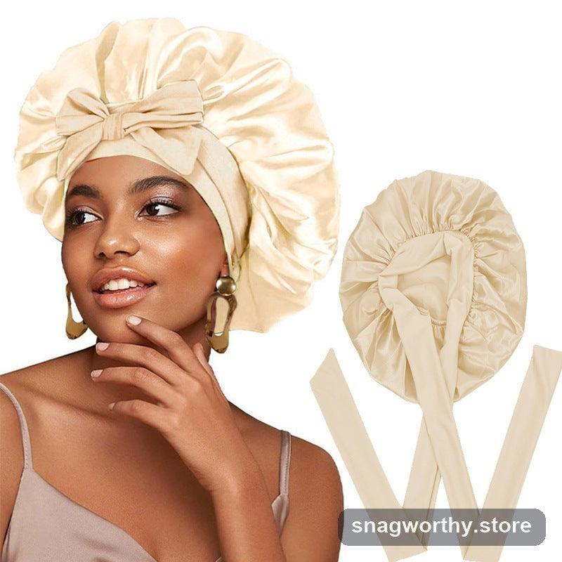 Silk-feel hair bonnet for sleeping | Snagworthy.store