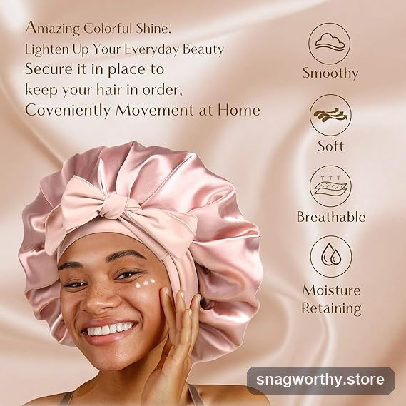 Hair bonnet satin lining detail | Snagworthy.store