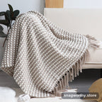 Chunky knit throw draped on sofa | Snagworthy.store