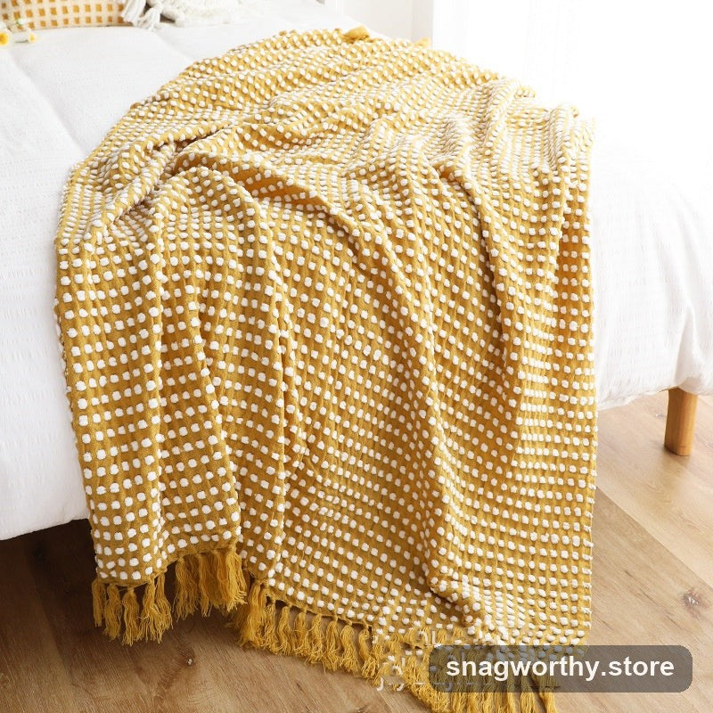 Chunky knit throw texture close-up | Snagworthy.store