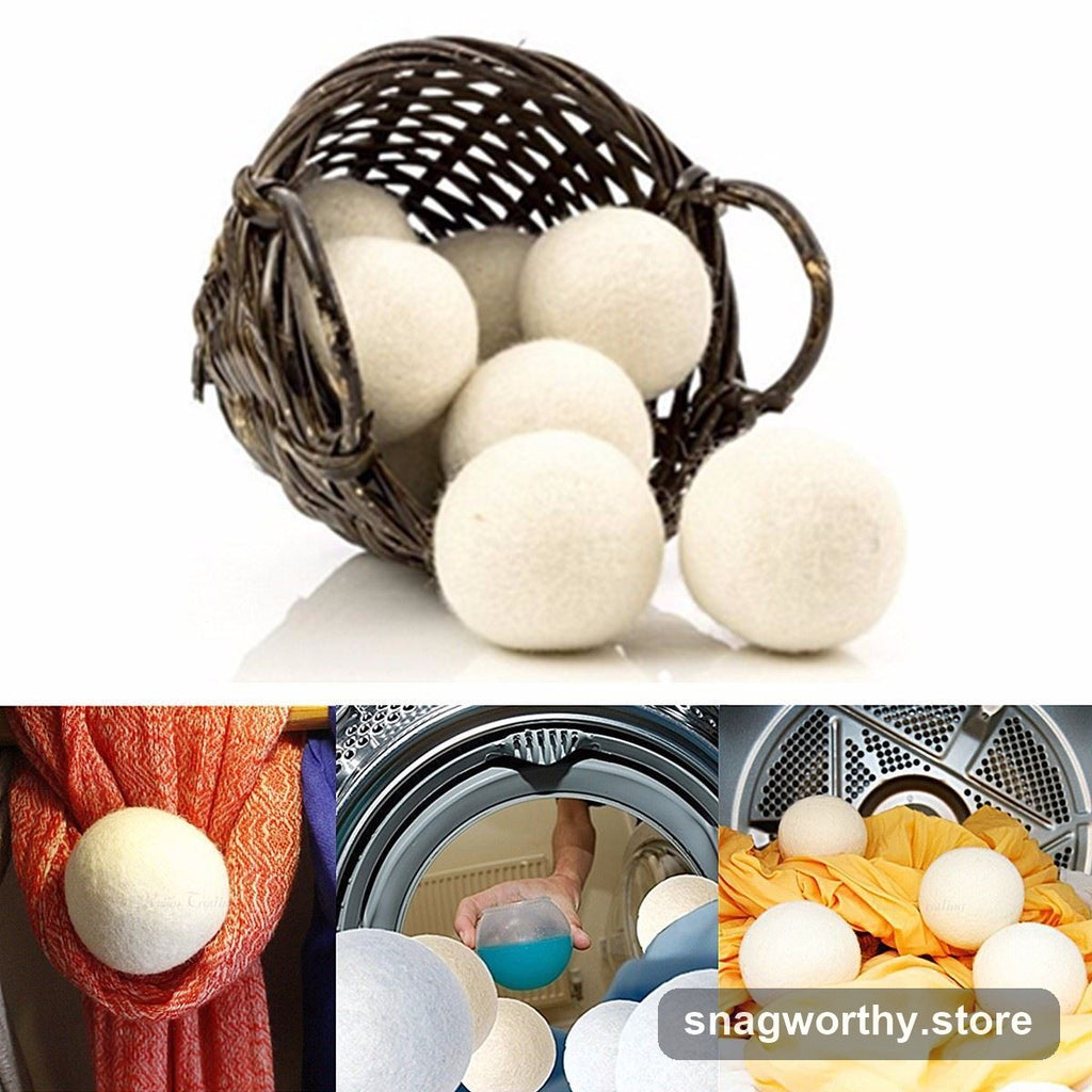 Wool dryer balls 6-pack with cotton bag | Snagworthy.store