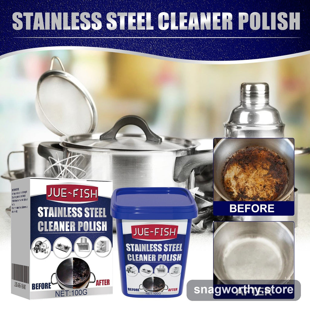 Stainless steel cleaner polish box and tub with before/after pot | Snagworthy.store