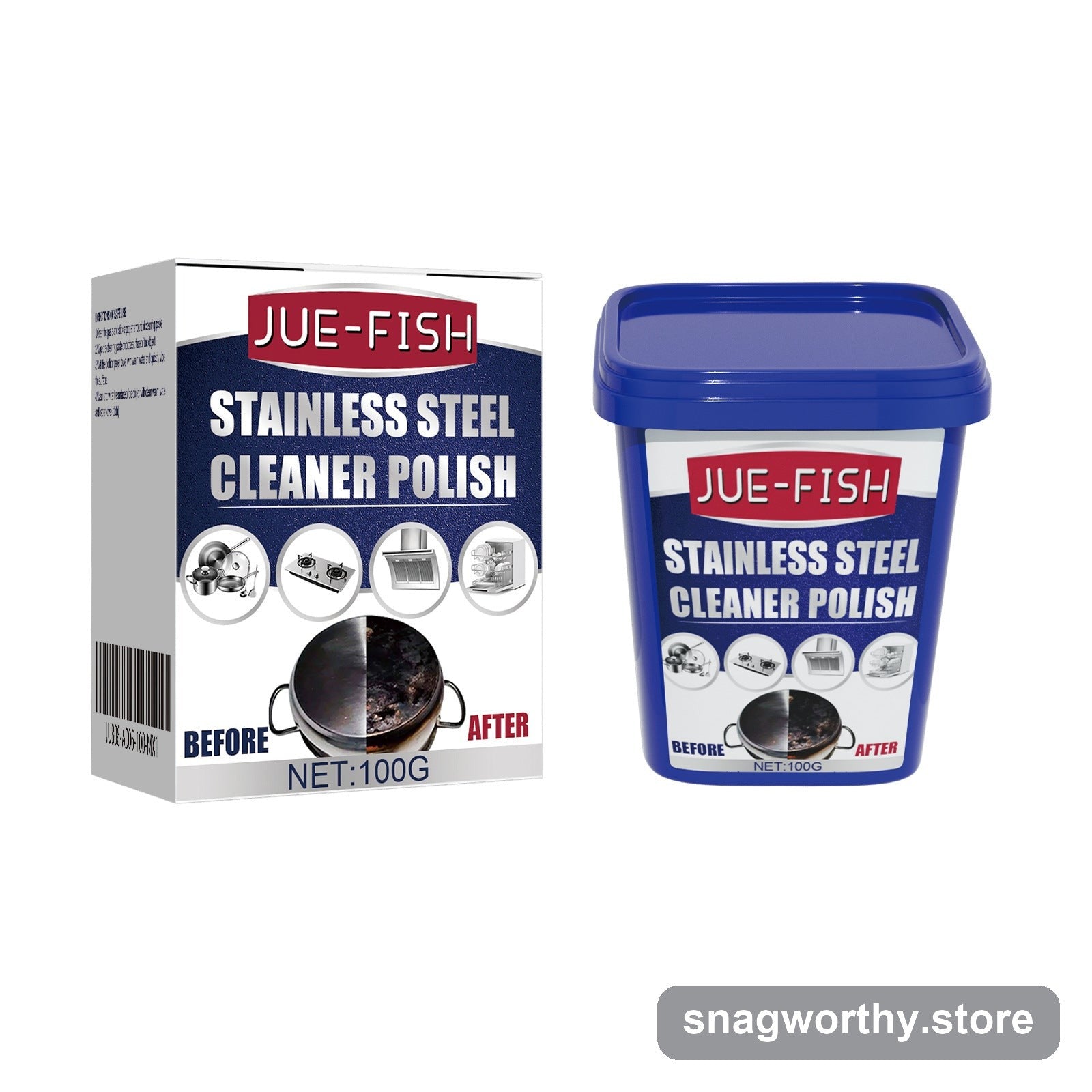 Stainless steel cleaner polish tub and box | Snagworthy.store