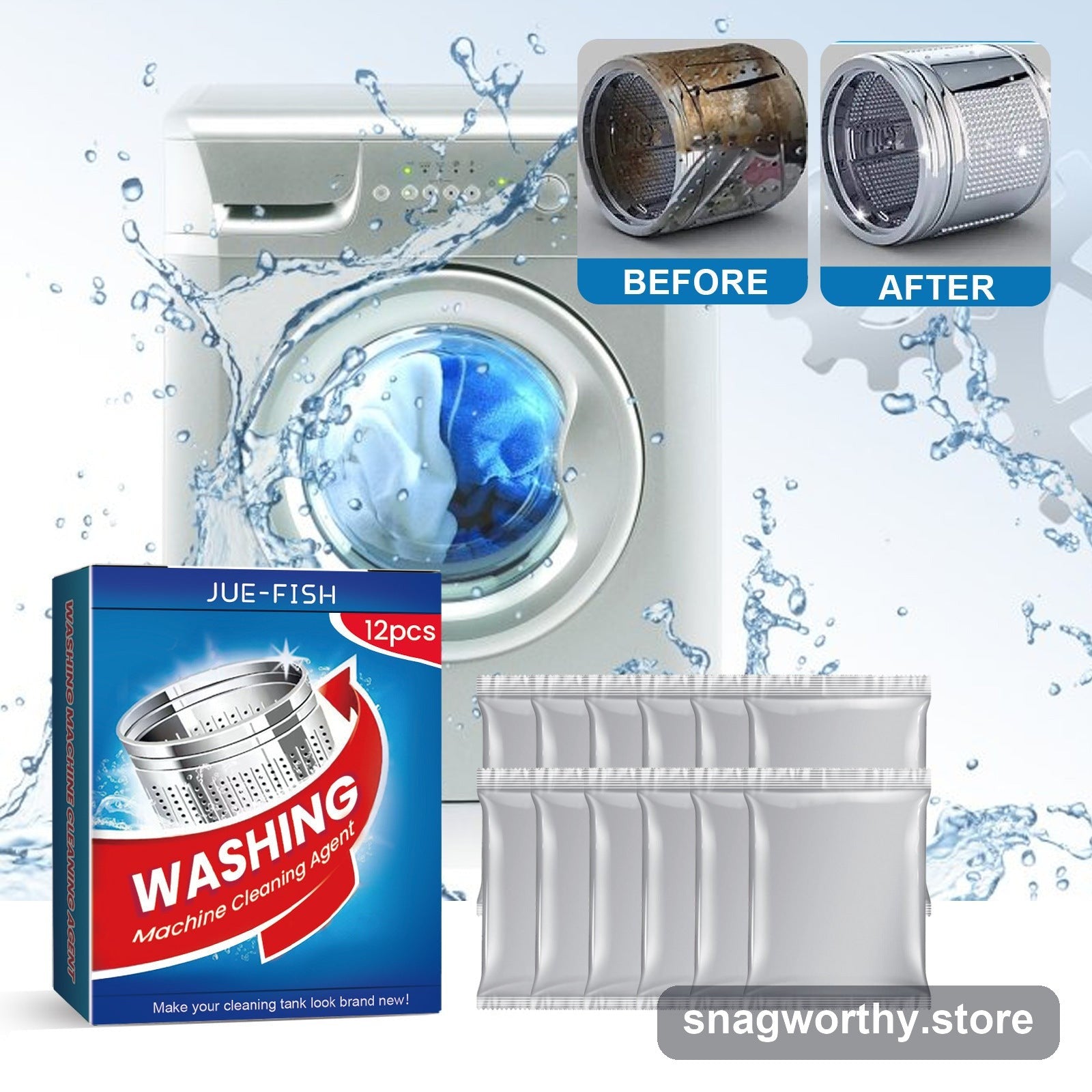 Washing machine cleaning tablets in use | Snagworthy.store
