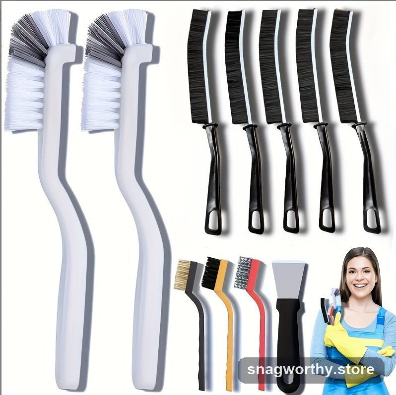 11-piece crevice cleaning brush set full layout | Snagworthy.store