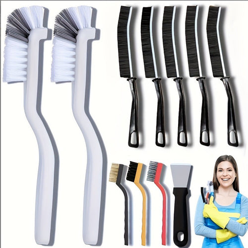 11-piece crevice cleaning brush set full layout