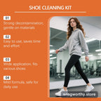 Sneaker cleaning kit in use on white trainers | Snagworthy.store