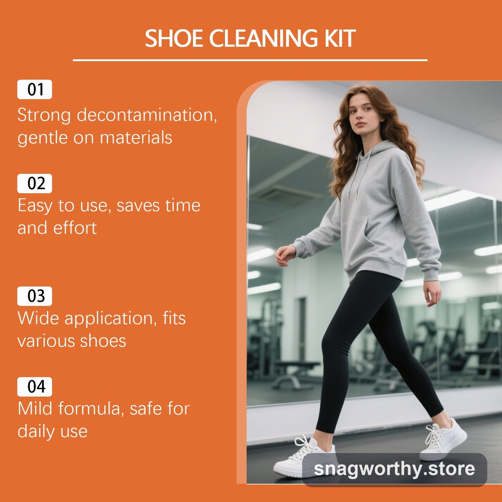 Sneaker cleaning kit in use on white trainers | Snagworthy.store