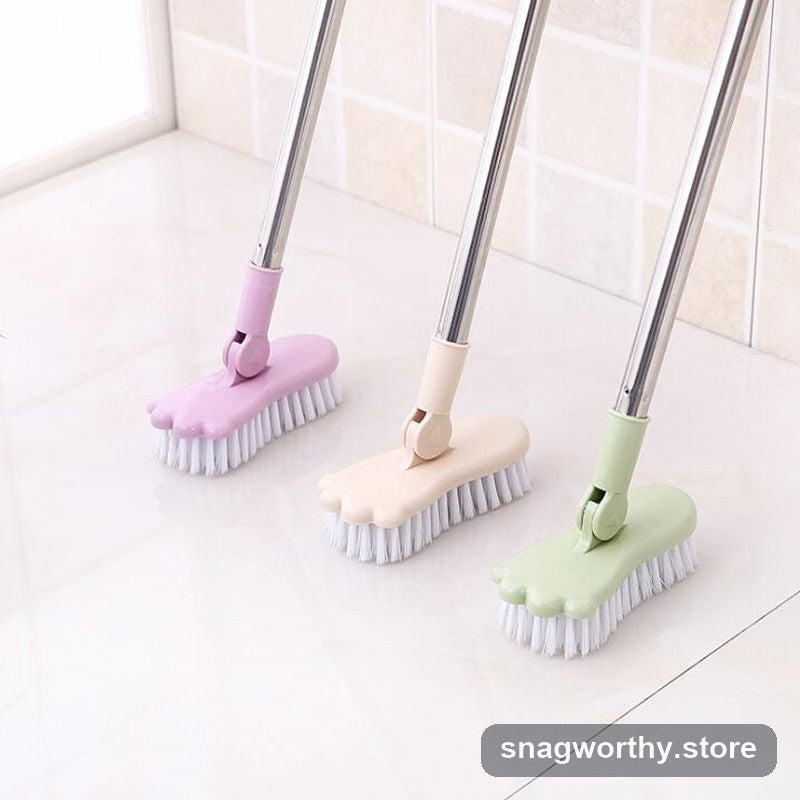 Long-handle grout tile scrub brush head close up | Snagworthy.store