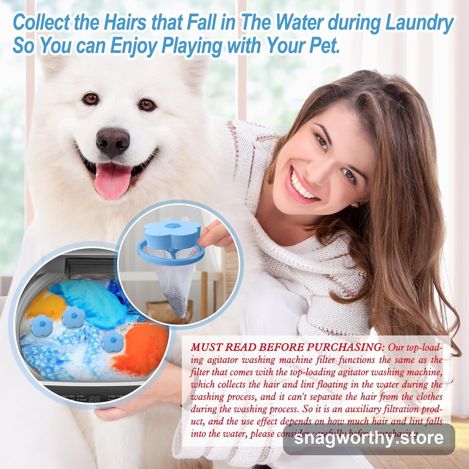 Pet hair lint catcher in washing machine | Snagworthy.store