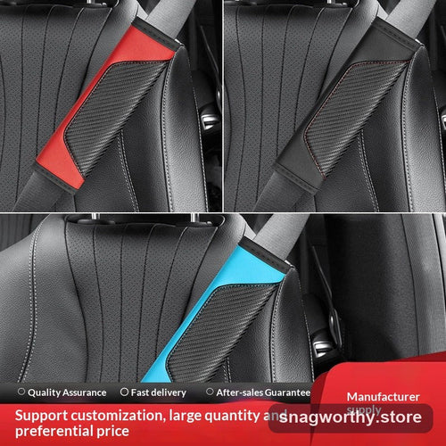 Seat belt shoulder pad fitted on car seat belt | Snagworthy.store
