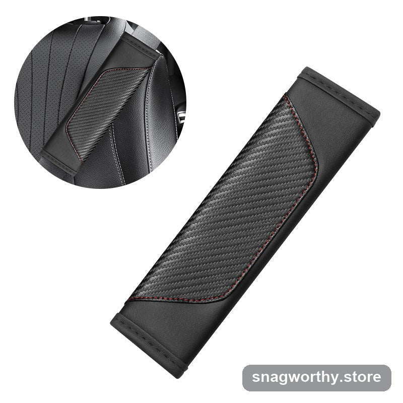 Close-up of seat belt cushion pad texture | Snagworthy.store