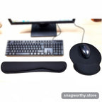 Wrist rest positioned under keyboard on desk | Snagworthy.store
