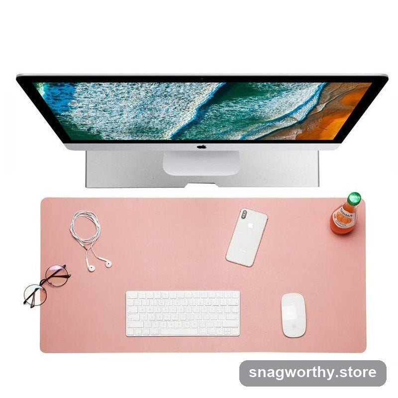 Large leather-look desk mat covering desktop | Snagworthy.store