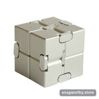 InfinityGrip Cube silver metal infinity cube folded | Snagworthy.store