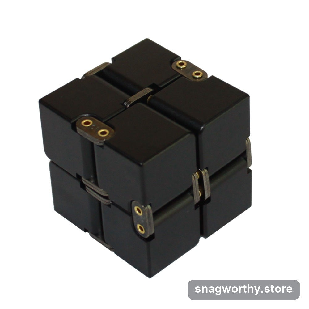 InfinityGrip Cube black metal infinity cube folded | Snagworthy.store