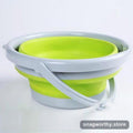 Green collapsible silicone bucket, expanded | Snagworthy.store