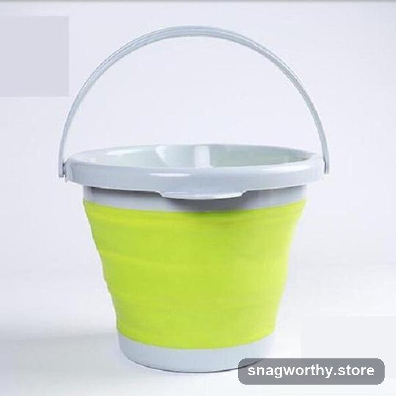 Collapsible bucket with handle, expanded and ready to use | Snagworthy.store