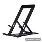 TiltFold aluminium phone stand folded flat, black | Snagworthy.store