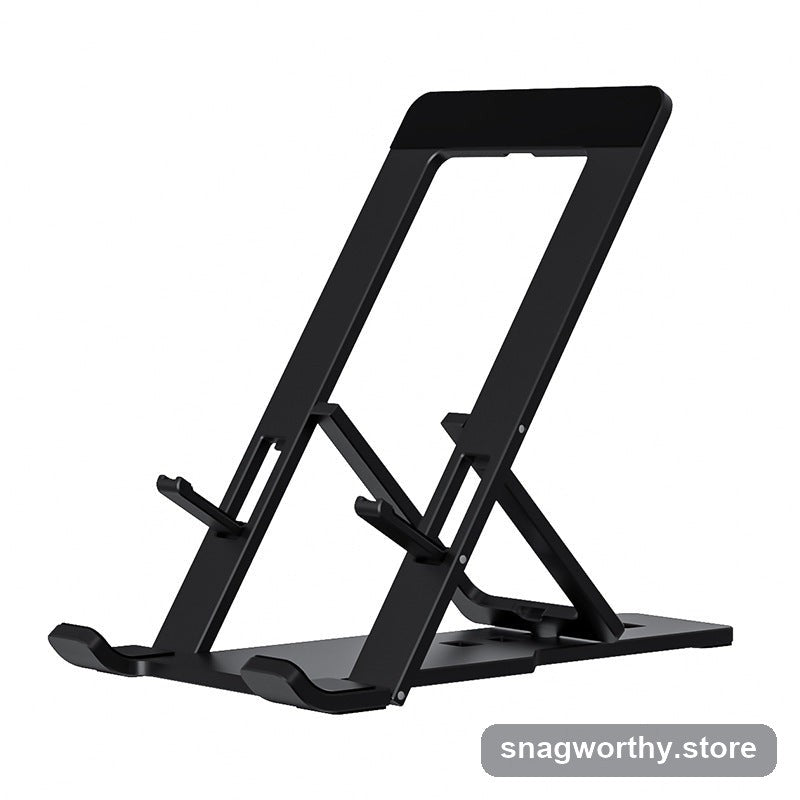 TiltFold aluminium phone stand folded flat, black | Snagworthy.store