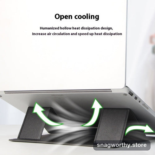 AirFlow laptop stand raising a laptop for open cooling | Snagworthy.store