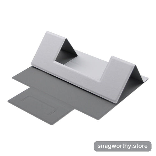 AirFlow folding laptop stand, grey, unfolded | Snagworthy.store