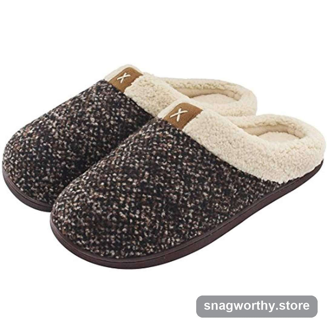 CloudStep memory foam slippers in brown with cream fleece collar | Snagworthy.store