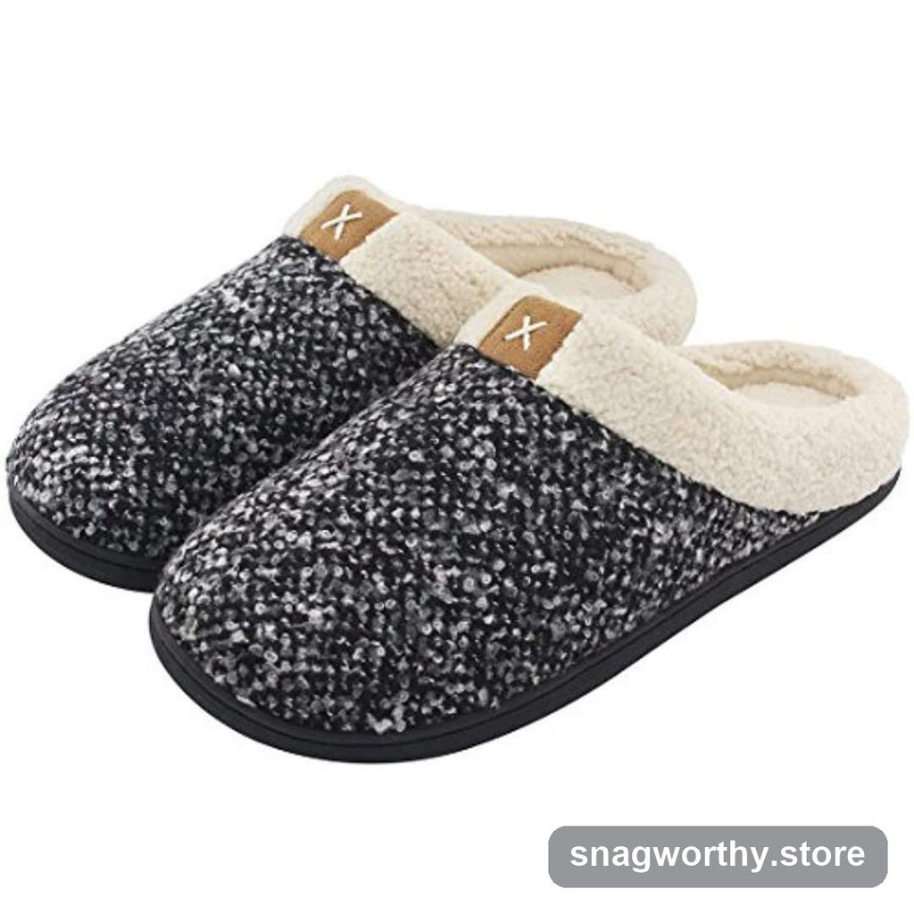 CloudStep memory foam slippers in black, angled view | Snagworthy.store