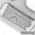 Grey car sun visor organizer mounted on visor with card slots and mesh pocket | Snagworthy.store