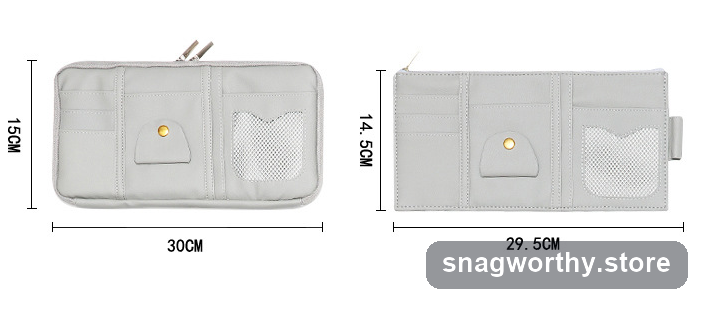 Car sun visor organizer dimensions front and back | Snagworthy.store