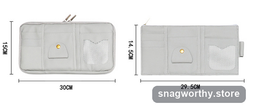 Car sun visor organizer dimensions front and back | Snagworthy.store