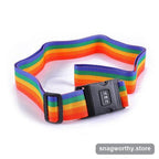 Luggage strap laid flat showing full adjustable length | Snagworthy.store