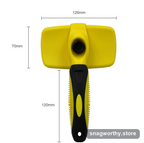 Slicker brush self-cleaning retract button detail | Snagworthy.store