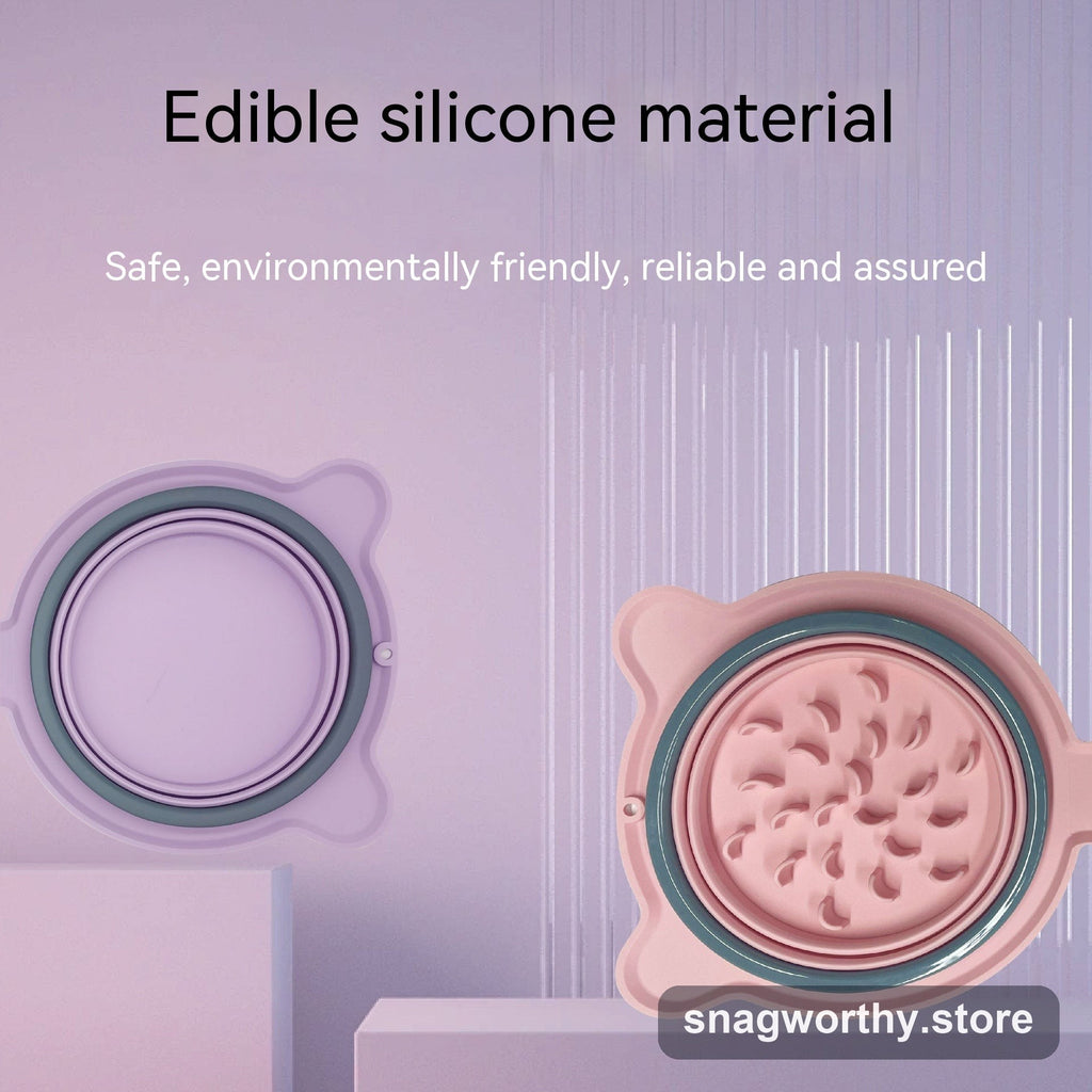 Travel bowl set collapsed flat, edible silicone material | Snagworthy.store