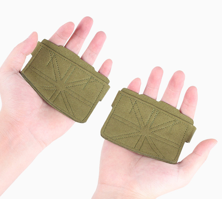 Faux leather palm guard weightlifting gloves