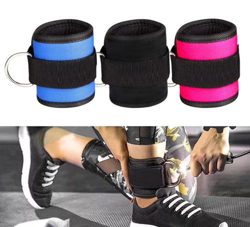 D-ring ankle strap for cable machine training