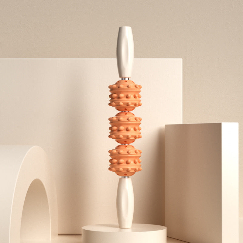 Handheld spike massage roller stick