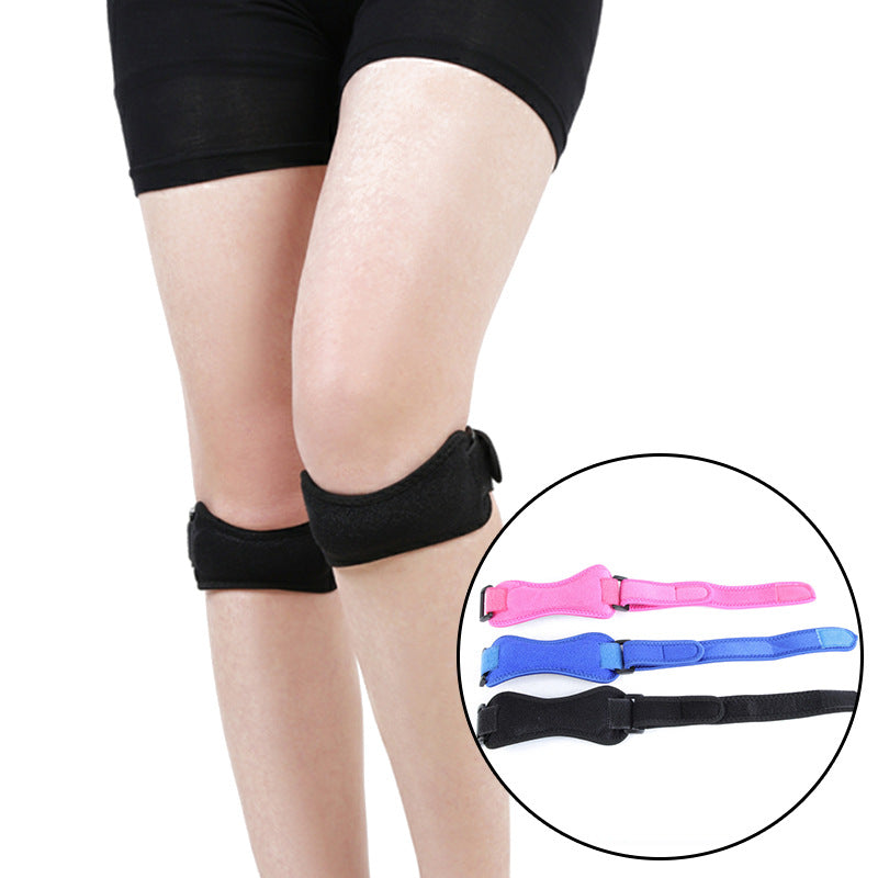 Adjustable patella tendon knee strap