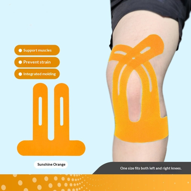 Precut kinesiology tape shaped for knee support