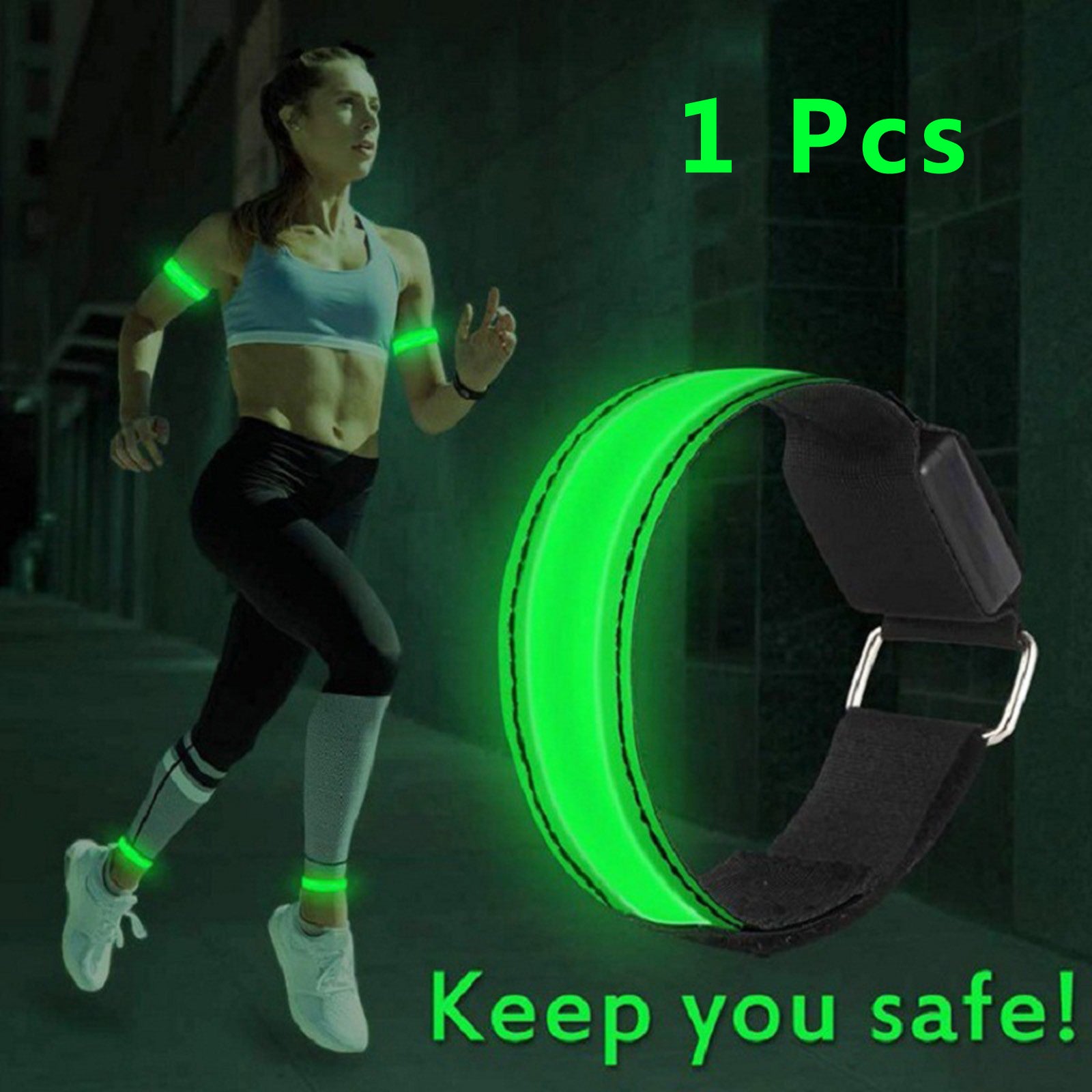 Reflective LED safety armband for night running